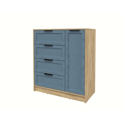 Тумба Тренд КТ-Т90 (Дуб золотой ЛДСП/ Дуб лазурный ЛМДФ) Ш900 В1020 Г451